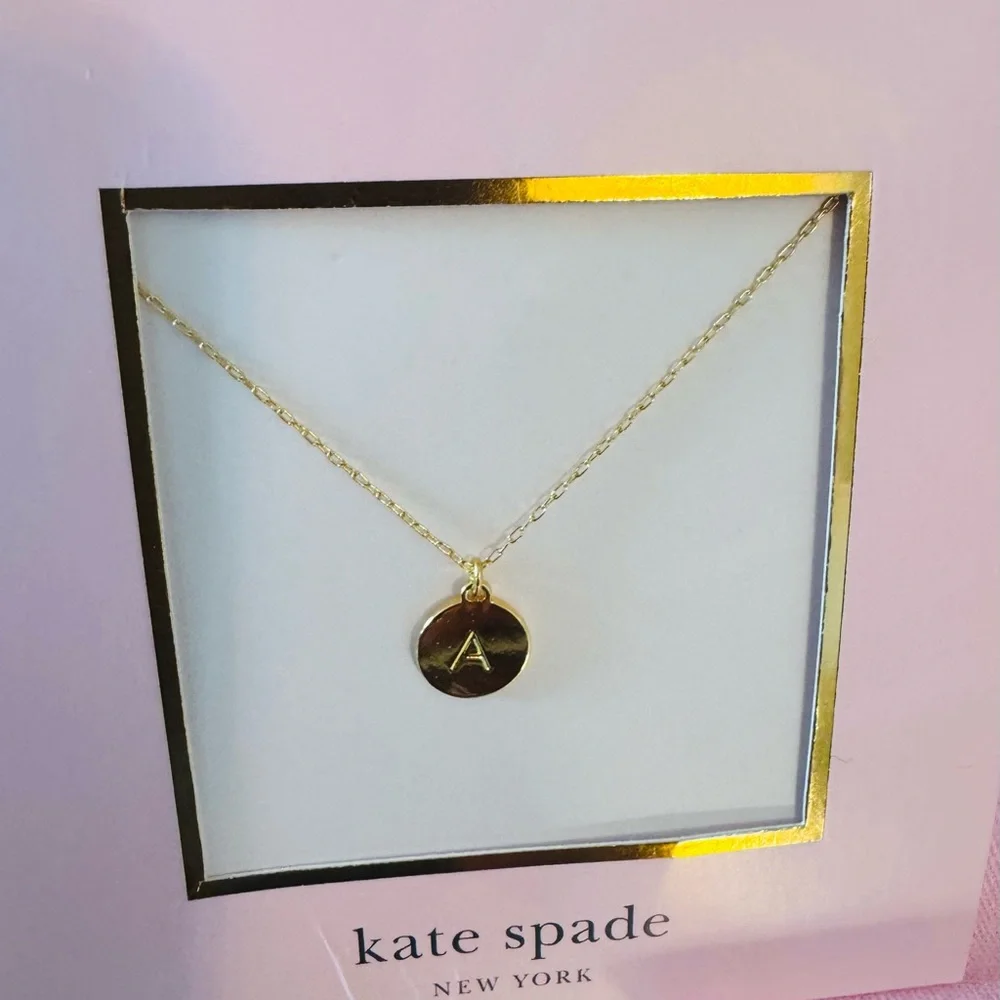 kate spade gold initial pendant necklace